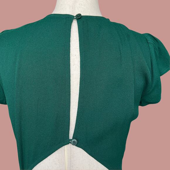 Reformation Gavin Dress Emerald Green Size 4 Small Cap Sleeve Slit Maxi Gown - Picture 6 of 11